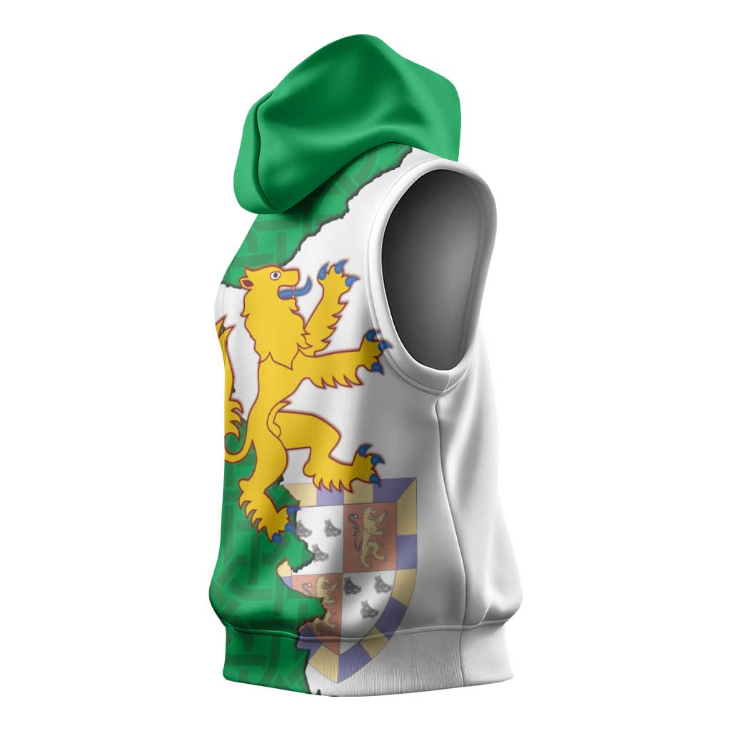 Radnorshire Wales Sleeveless Hoodie Map and Emblem Celtic Style - Wonder Print Shop