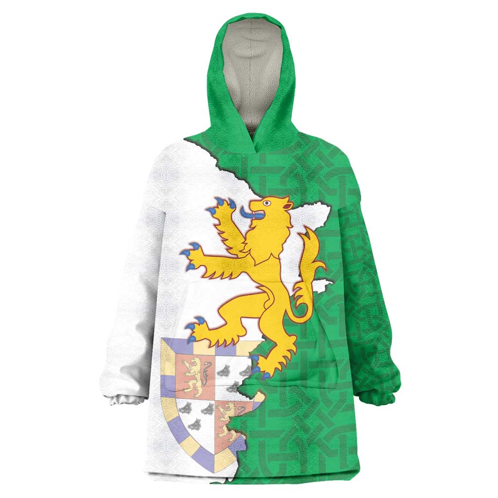 Radnorshire Wales Wearable Blanket Hoodie Map and Emblem Celtic Style - Wonder Print Shop