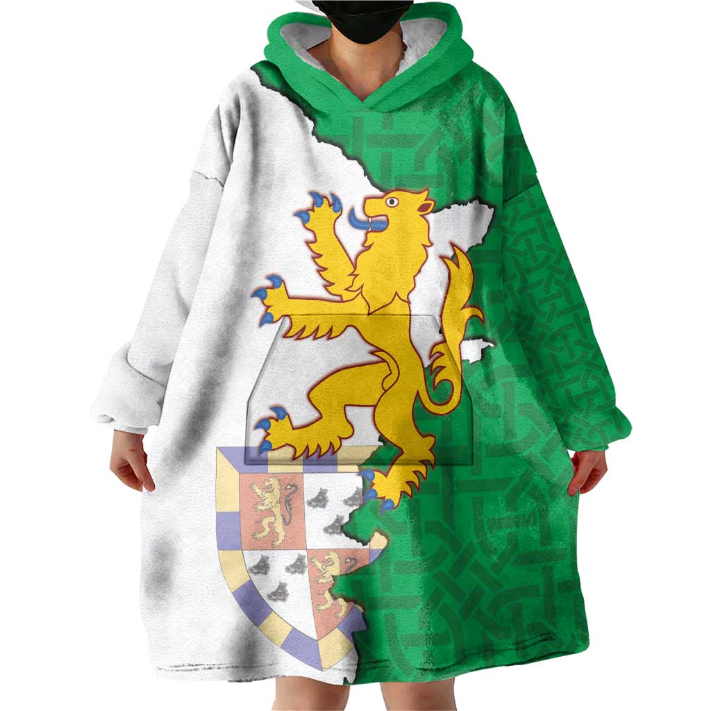 Radnorshire Wales Wearable Blanket Hoodie Map and Emblem Celtic Style - Wonder Print Shop