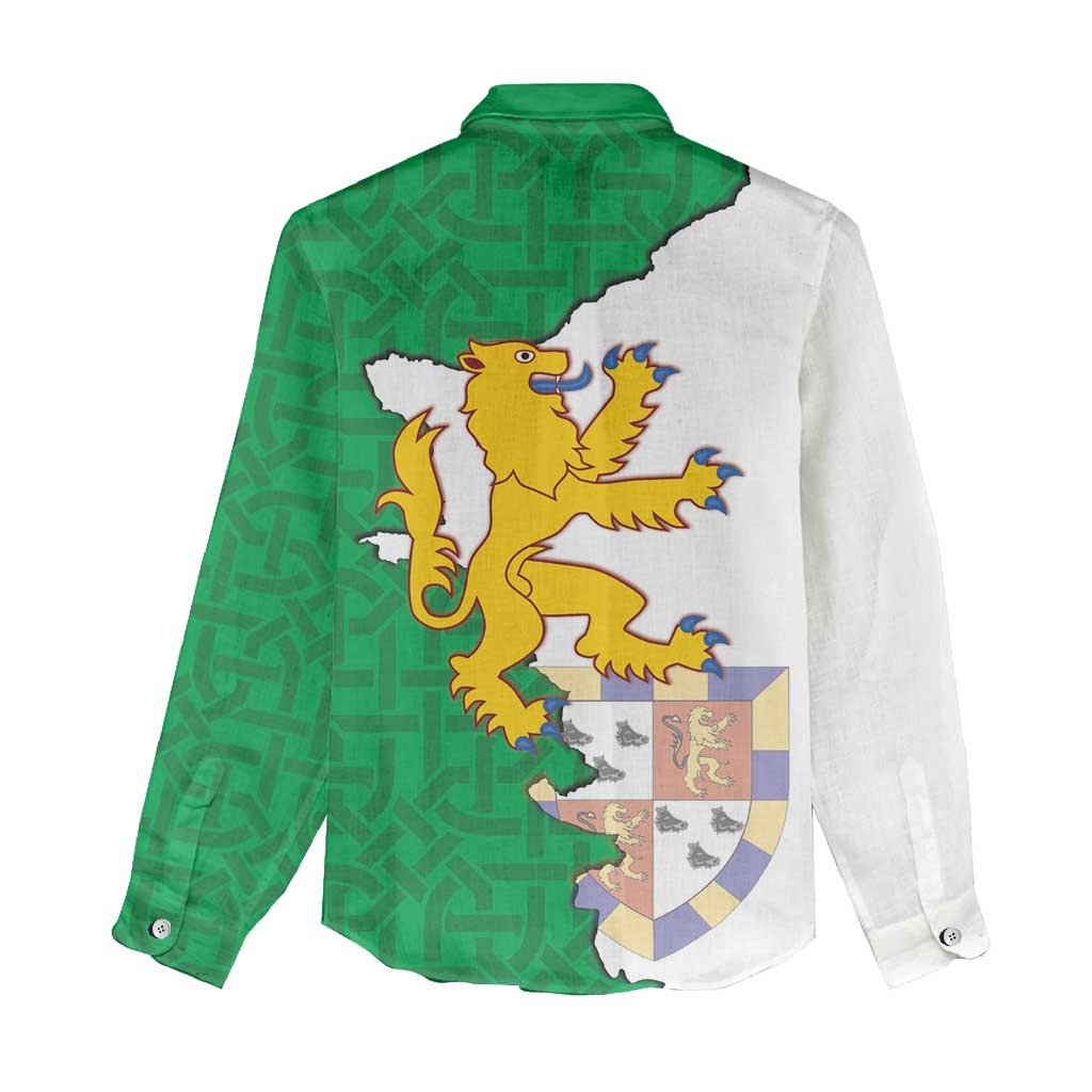 Radnorshire Wales Women Casual Shirt Map and Emblem Celtic Style - Wonder Print Shop