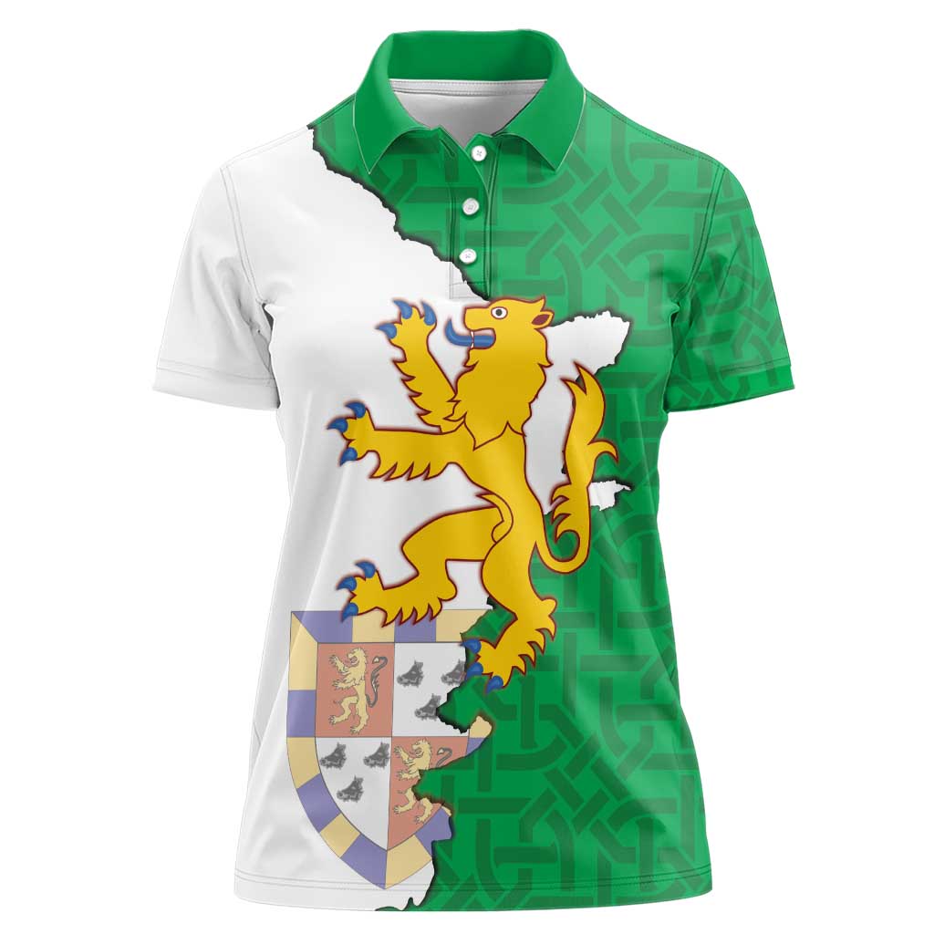 Radnorshire Wales Women Polo Shirt Map and Emblem Celtic Style - Wonder Print Shop