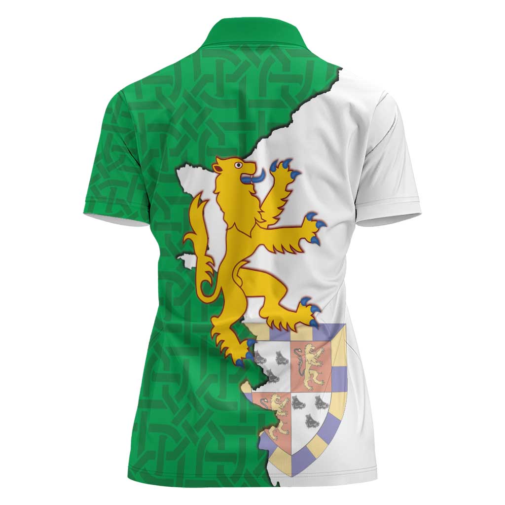 Radnorshire Wales Women Polo Shirt Map and Emblem Celtic Style - Wonder Print Shop