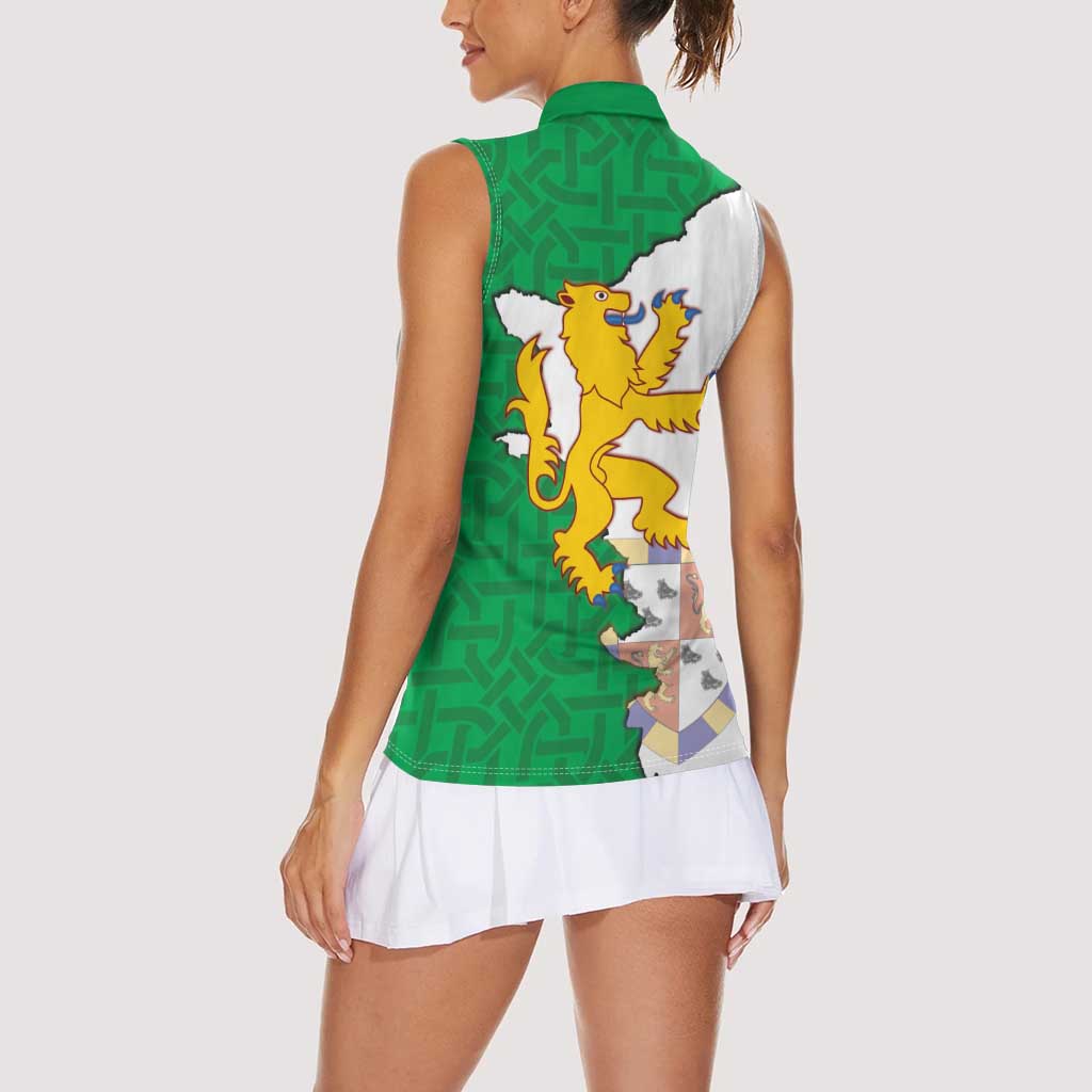 Radnorshire Wales Women Sleeveless Polo Shirt Map and Emblem Celtic Style - Wonder Print Shop