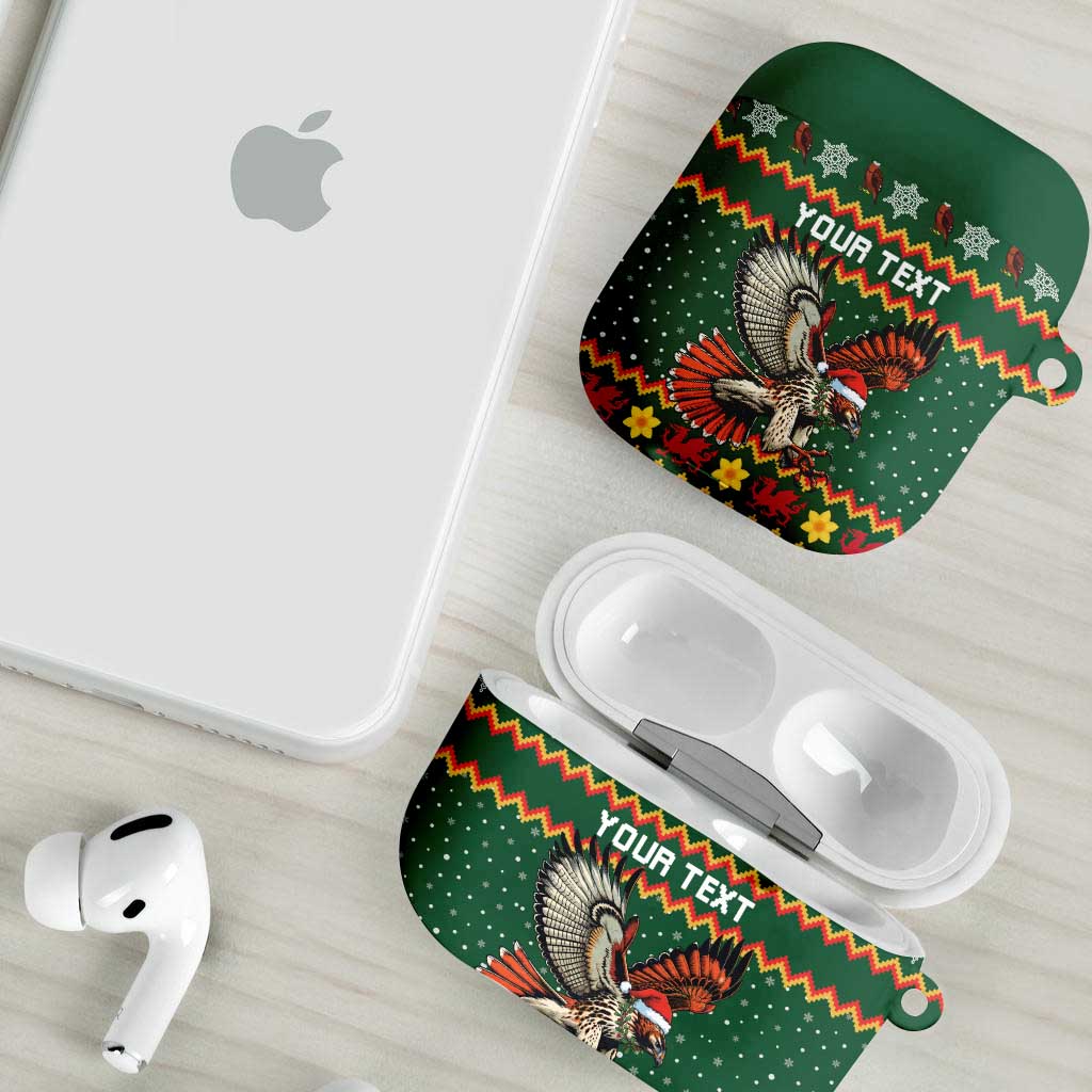 Personalized Radnorshire Wales Christmas AirPods Case Red-Tailed Hawk Design - Wonder Print Shop
