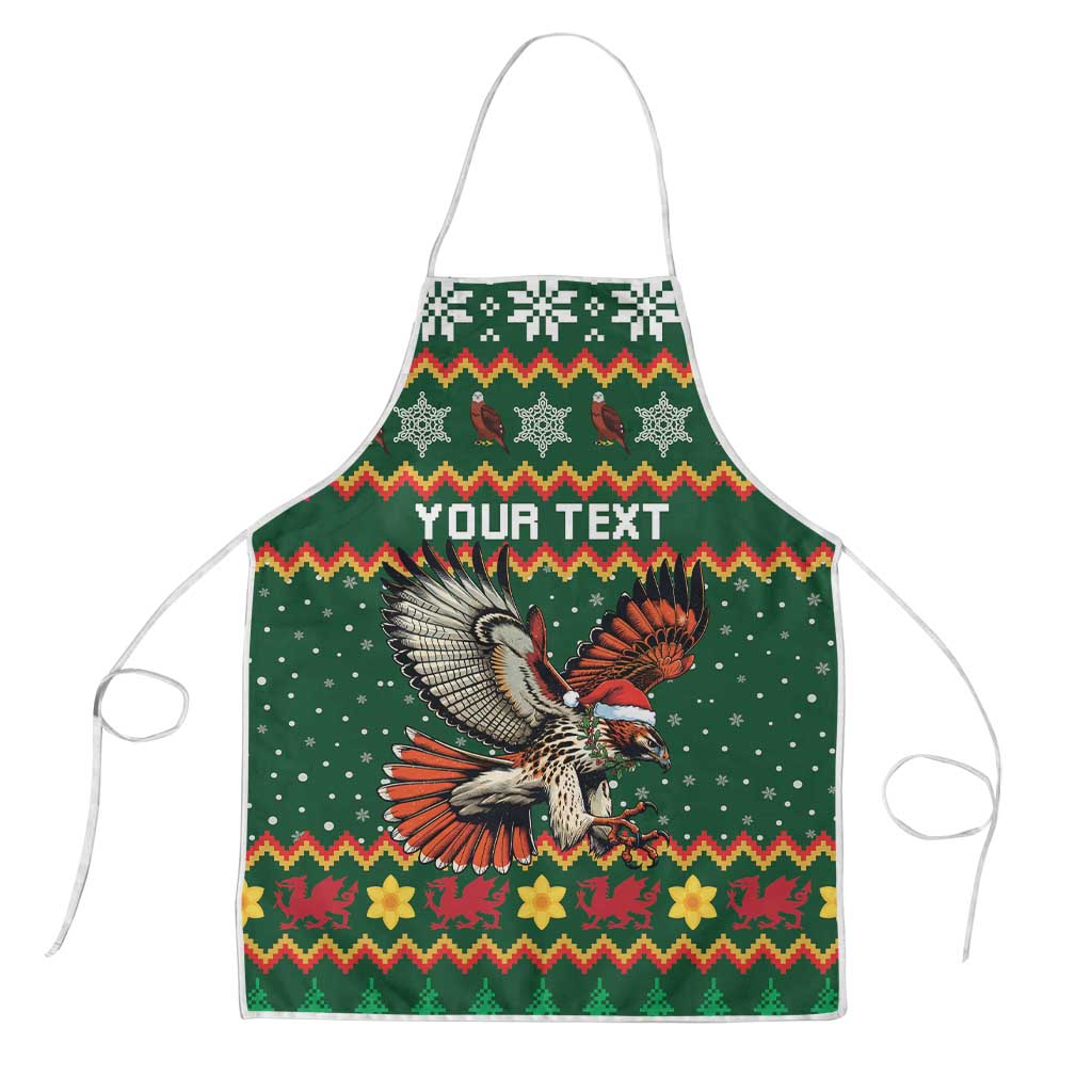 Personalized Radnorshire Wales Christmas Apron Red-Tailed Hawk Design - Wonder Print Shop