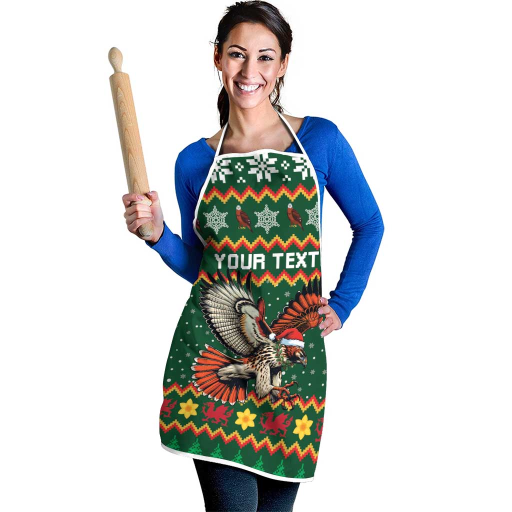 Personalized Radnorshire Wales Christmas Apron Red-Tailed Hawk Design - Wonder Print Shop