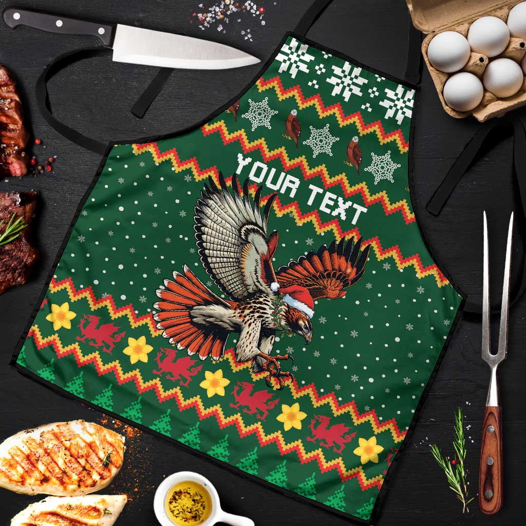 Personalized Radnorshire Wales Christmas Apron Red-Tailed Hawk Design - Wonder Print Shop