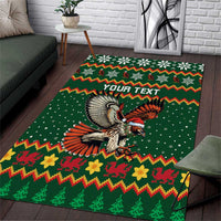 Personalized Radnorshire Wales Christmas Area Rug Red-Tailed Hawk Design - Wonder Print Shop