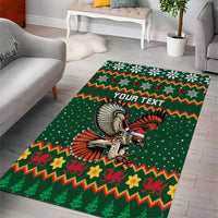 Personalized Radnorshire Wales Christmas Area Rug Red-Tailed Hawk Design - Wonder Print Shop