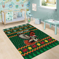 Personalized Radnorshire Wales Christmas Area Rug Red-Tailed Hawk Design - Wonder Print Shop