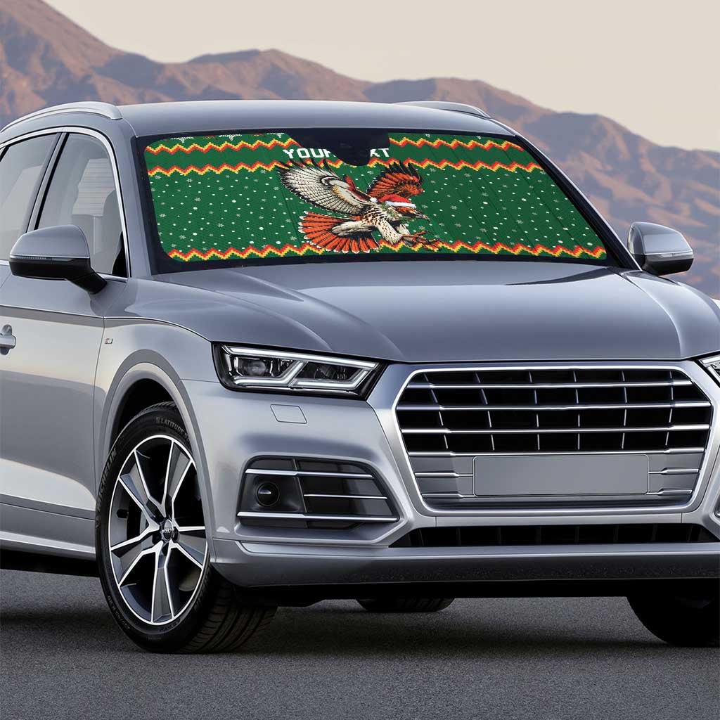 Personalized Radnorshire Wales Christmas Auto Sun Shade Red-Tailed Hawk Design - Wonder Print Shop