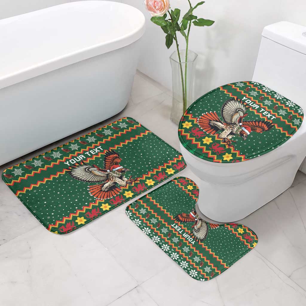 Personalized Radnorshire Wales Christmas Bathroom Set Red-Tailed Hawk Design - Wonder Print Shop