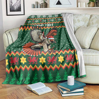 Personalized Radnorshire Wales Christmas Blanket Red-Tailed Hawk Design - Wonder Print Shop