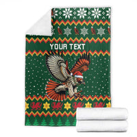 Personalized Radnorshire Wales Christmas Blanket Red-Tailed Hawk Design - Wonder Print Shop
