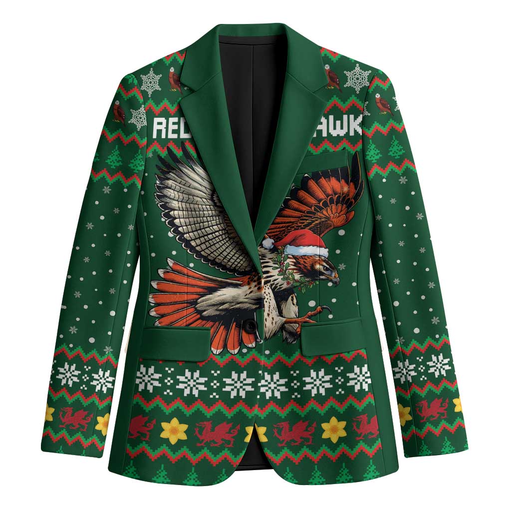 Personalized Radnorshire Wales Christmas Blazer Red-Tailed Hawk Design - Wonder Print Shop