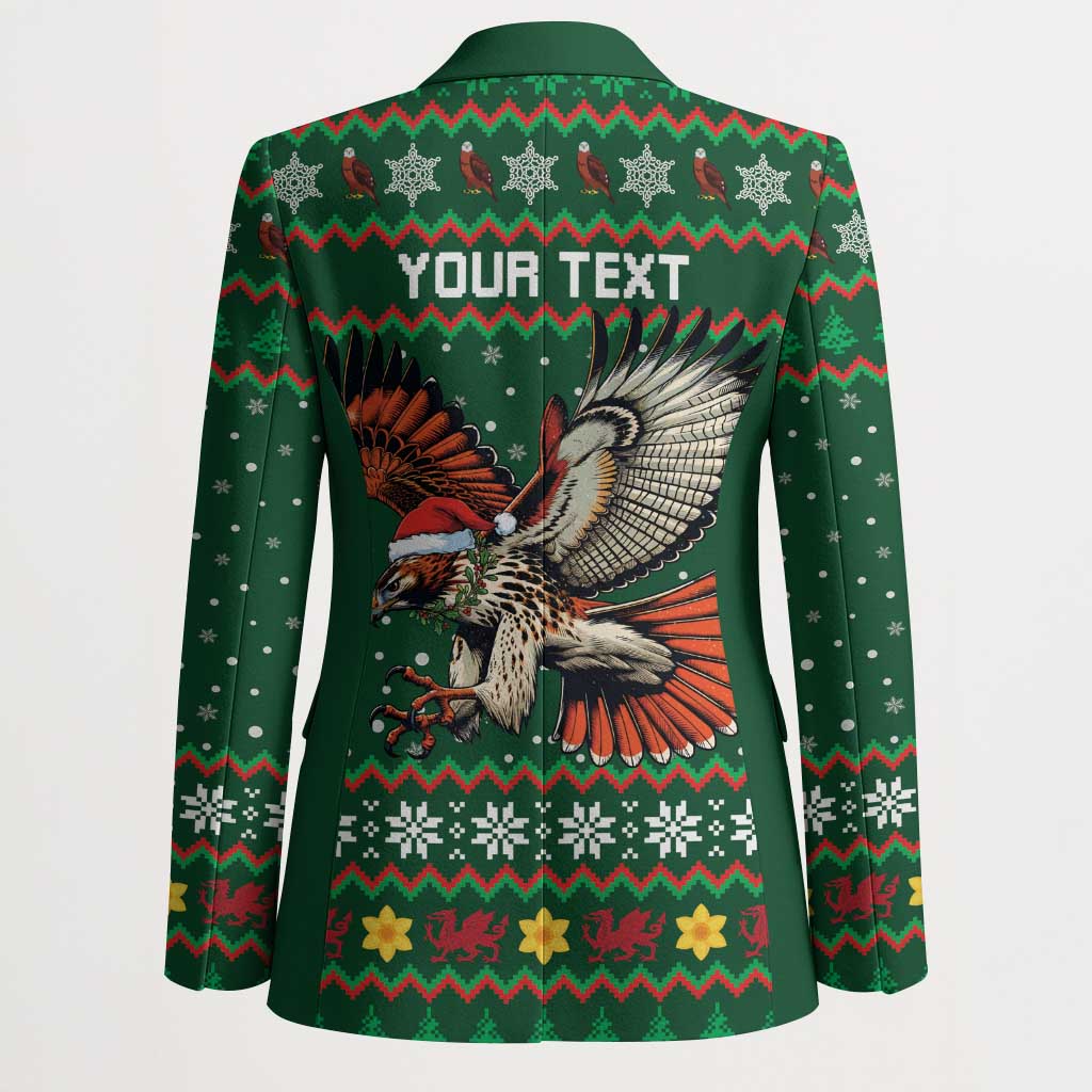 Personalized Radnorshire Wales Christmas Blazer Red-Tailed Hawk Design - Wonder Print Shop