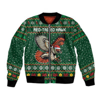 Personalized Radnorshire Wales Christmas Bomber Jacket Red-Tailed Hawk Design - Wonder Print Shop