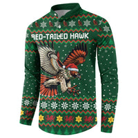 Personalized Radnorshire Wales Christmas Button Sweatshirt Red-Tailed Hawk Design - Wonder Print Shop