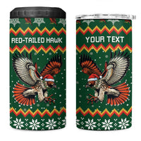 Personalized Radnorshire Wales Christmas 4 in 1 Can Cooler Tumbler Red-Tailed Hawk Design - Wonder Print Shop