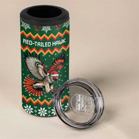 Personalized Radnorshire Wales Christmas 4 in 1 Can Cooler Tumbler Red-Tailed Hawk Design - Wonder Print Shop