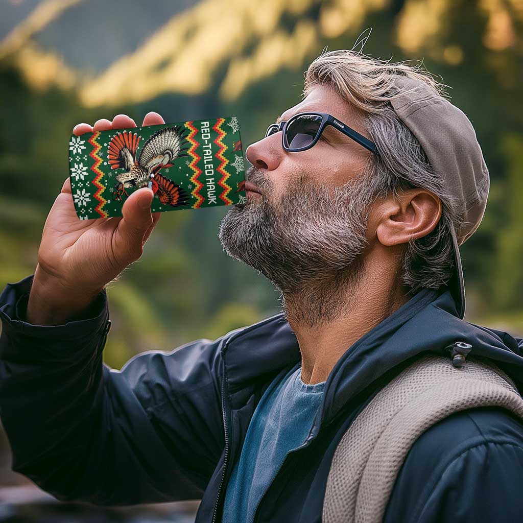 Personalized Radnorshire Wales Christmas 4 in 1 Can Cooler Tumbler Red-Tailed Hawk Design - Wonder Print Shop