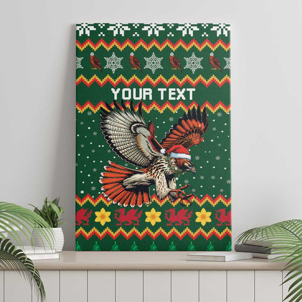 Personalized Radnorshire Wales Christmas Canvas Wall Art Red-Tailed Hawk Design - Wonder Print Shop