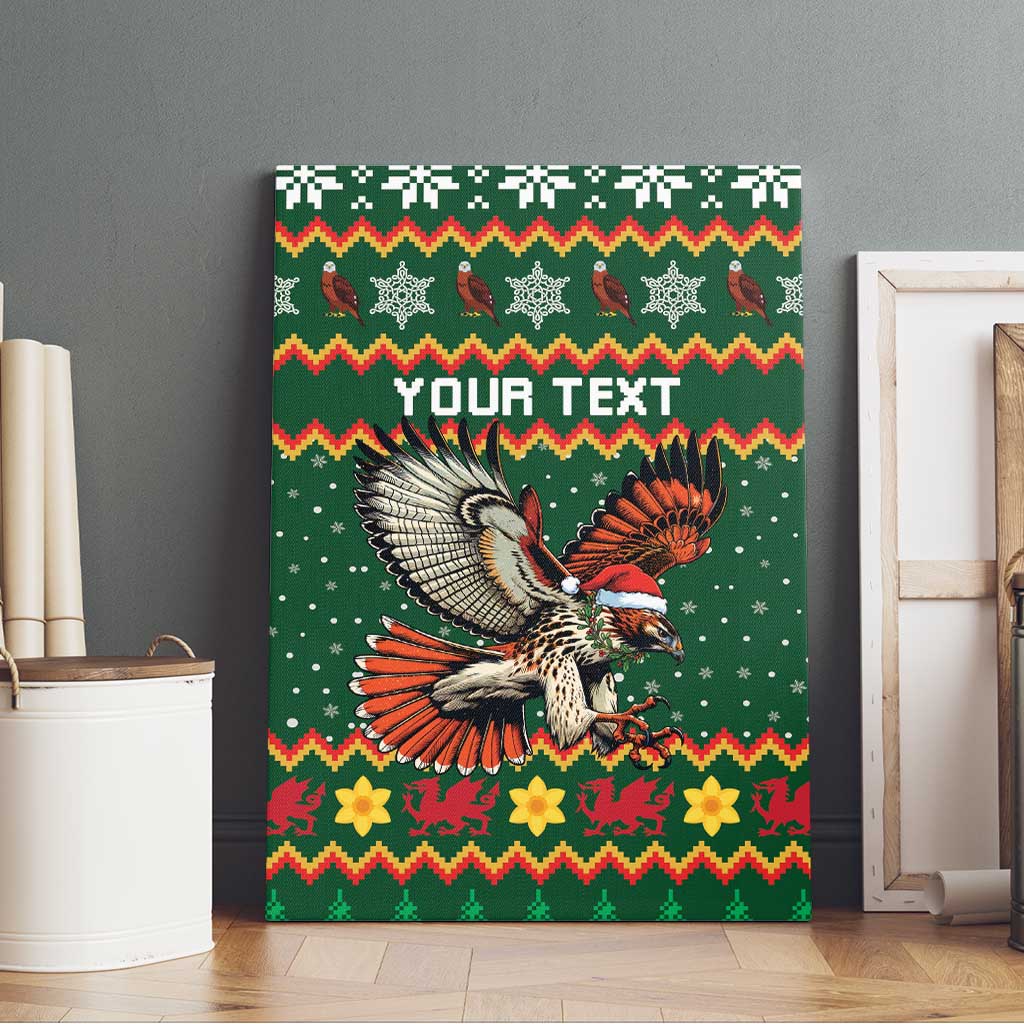 Personalized Radnorshire Wales Christmas Canvas Wall Art Red-Tailed Hawk Design - Wonder Print Shop