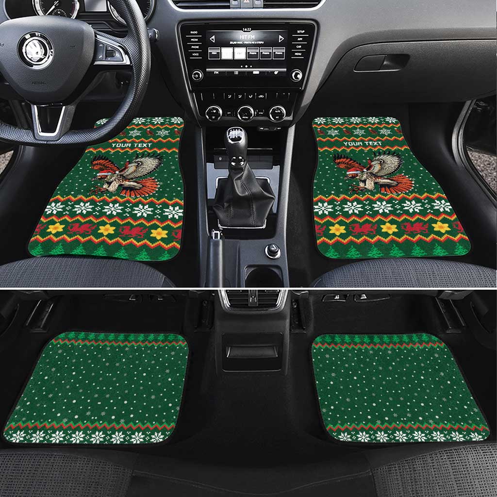 Personalized Radnorshire Wales Christmas Car Mats Red-Tailed Hawk Design - Wonder Print Shop
