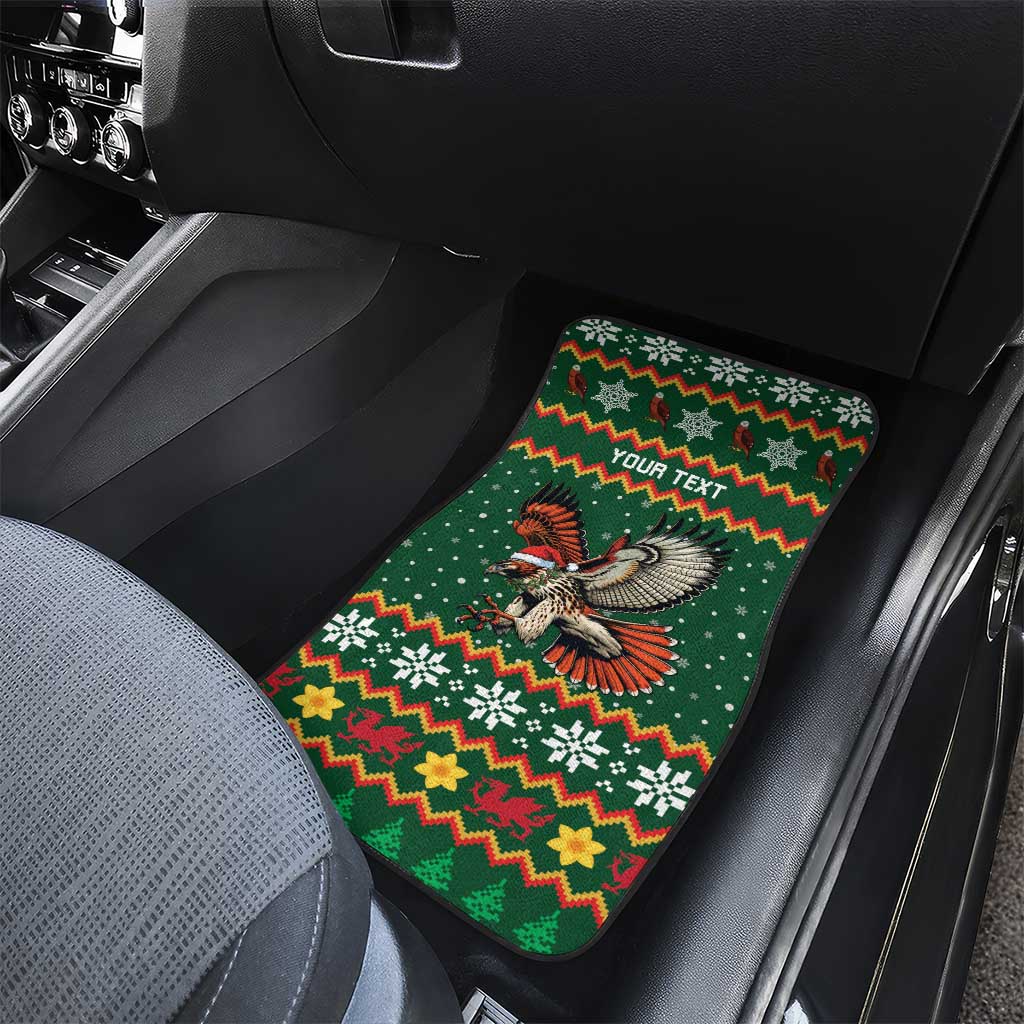 Personalized Radnorshire Wales Christmas Car Mats Red-Tailed Hawk Design - Wonder Print Shop