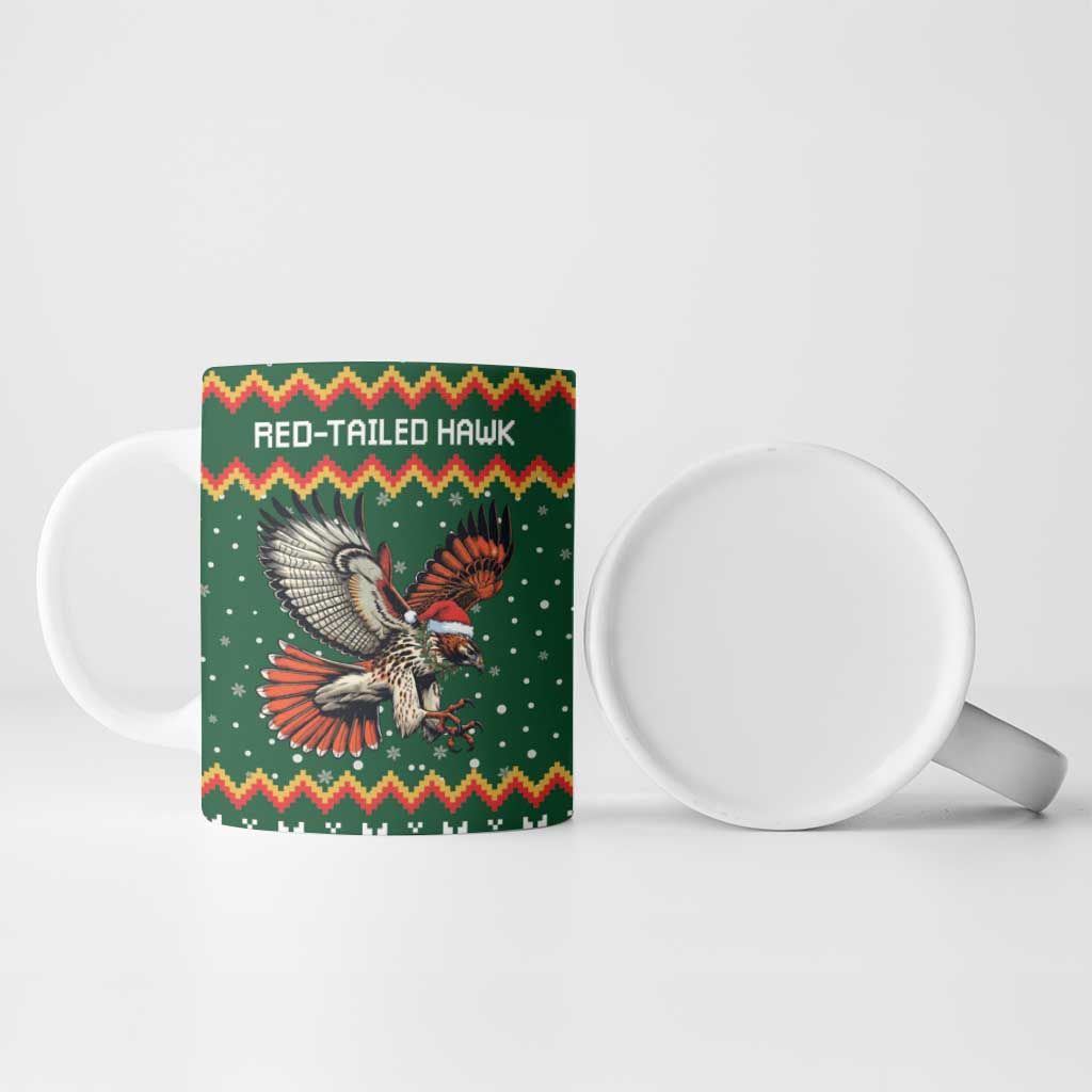 Personalized Radnorshire Wales Christmas Ceramic Mug Red-Tailed Hawk Design - Wonder Print Shop