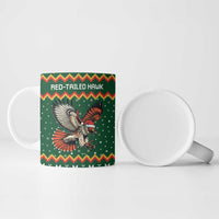 Personalized Radnorshire Wales Christmas Ceramic Mug Red-Tailed Hawk Design - Wonder Print Shop