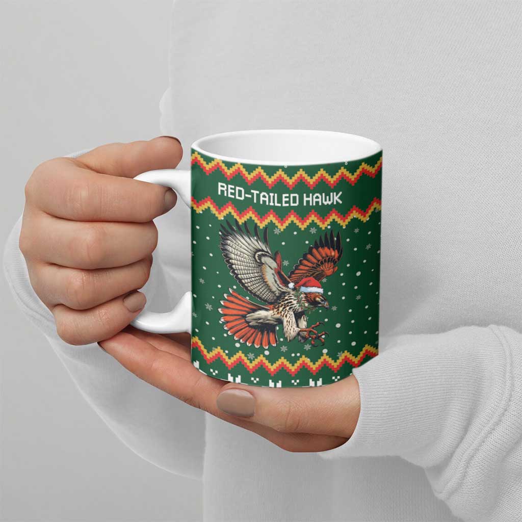 Personalized Radnorshire Wales Christmas Ceramic Mug Red-Tailed Hawk Design - Wonder Print Shop