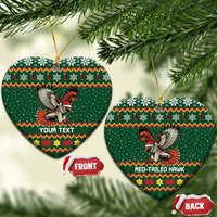 Personalized Radnorshire Wales Christmas Ceramic Ornament Red-Tailed Hawk Design - Wonder Print Shop