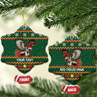 Personalized Radnorshire Wales Christmas Ceramic Ornament Red-Tailed Hawk Design - Wonder Print Shop