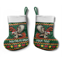 Personalized Radnorshire Wales Christmas Stocking Red-Tailed Hawk Design - Wonder Print Shop