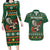 Personalized Radnorshire Wales Christmas Couples Matching Long Sleeve Bodycon Dress and Hawaiian Shirt Red-Tailed Hawk Design - Wonder Print Shop