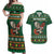 Personalized Radnorshire Wales Christmas Couples Matching Off Shoulder Maxi Dress and Hawaiian Shirt Red-Tailed Hawk Design - Wonder Print Shop