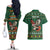 Personalized Radnorshire Wales Christmas Couples Matching Off The Shoulder Long Sleeve Dress and Hawaiian Shirt Red-Tailed Hawk Design - Wonder Print Shop