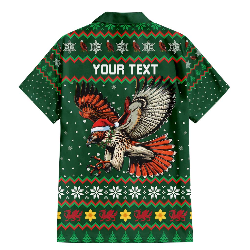 Personalized Radnorshire Wales Christmas Family Matching Mermaid Dress and Hawaiian Shirt Red-Tailed Hawk Design - Wonder Print Shop