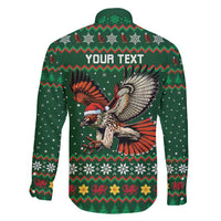 Personalized Radnorshire Wales Christmas Family Matching Off Shoulder Maxi Dress and Hawaiian Shirt Red-Tailed Hawk Design - Wonder Print Shop