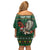 Personalized Radnorshire Wales Christmas Family Matching Off Shoulder Short Dress and Hawaiian Shirt Red-Tailed Hawk Design - Wonder Print Shop