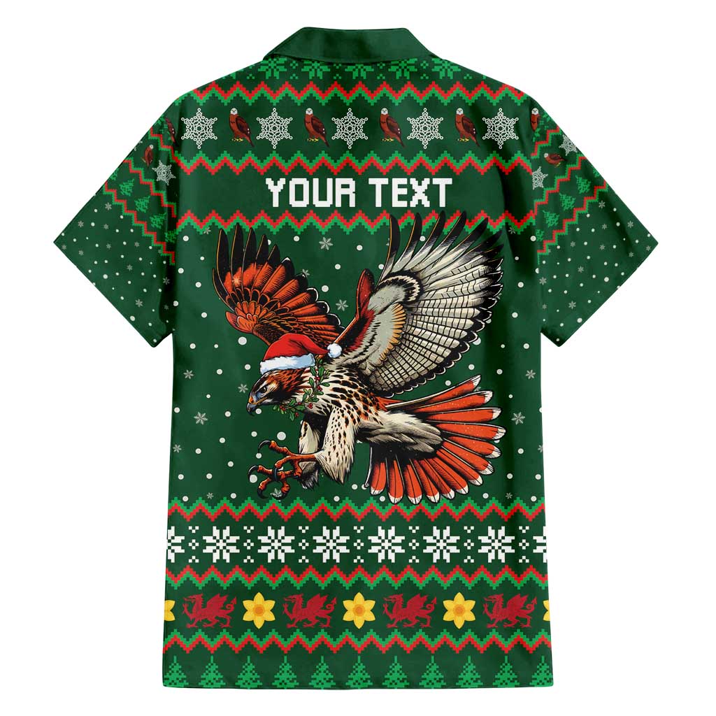 Personalized Radnorshire Wales Christmas Family Matching Tank Maxi Dress and Hawaiian Shirt Red-Tailed Hawk Design - Wonder Print Shop