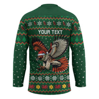 Personalized Radnorshire Wales Christmas Hockey Jersey Red-Tailed Hawk Design - Wonder Print Shop