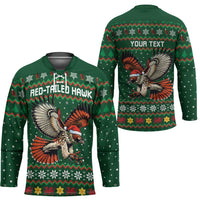Personalized Radnorshire Wales Christmas Hockey Jersey Red-Tailed Hawk Design - Wonder Print Shop