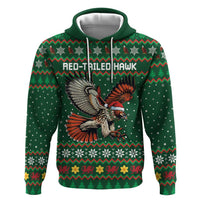 Personalized Radnorshire Wales Christmas Hoodie Red-Tailed Hawk Design - Wonder Print Shop