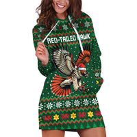 Personalized Radnorshire Wales Christmas Hoodie Dress Red-Tailed Hawk Design - Wonder Print Shop