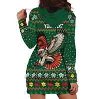 Personalized Radnorshire Wales Christmas Hoodie Dress Red-Tailed Hawk Design - Wonder Print Shop