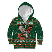 Personalized Radnorshire Wales Christmas Kid Hoodie Red-Tailed Hawk Design - Wonder Print Shop