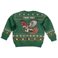 Personalized Radnorshire Wales Christmas Kid Ugly Christmas Sweater Red-Tailed Hawk Design - Wonder Print Shop