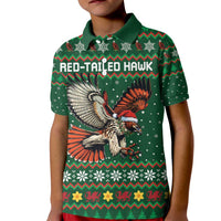 Personalized Radnorshire Wales Christmas Kid Polo Shirt Red-Tailed Hawk Design - Wonder Print Shop